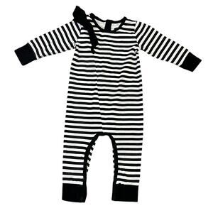 🌟3 for $35🌟 Monica and Andy One Piece Ruffle Romper, Girls 18-24 Months Black/Wh